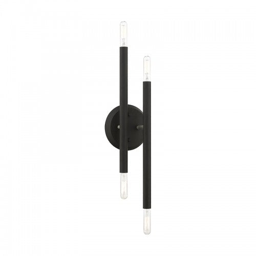 ##Antique Hardware## 4 Light Black with Brushed Nickel Accents ADA Sconce