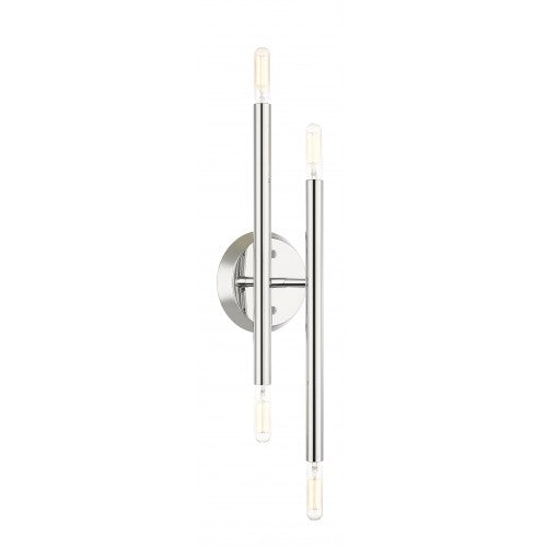 ##Antique Hardware## 4 Light Polished Chrome ADA Wall Sconce