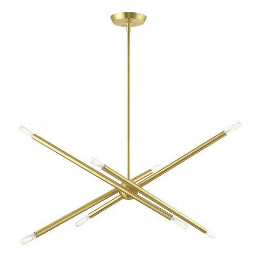 ##Antique Hardware## 8 Light Satin Brass Linear Chandelier