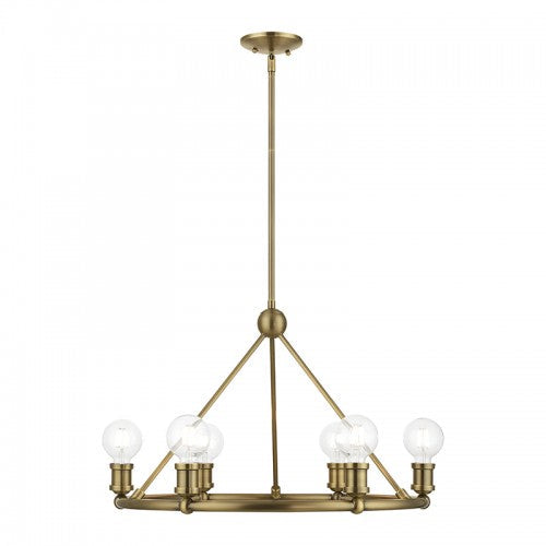 ##Antique Hardware## 6 Light Antique Brass Chandelier