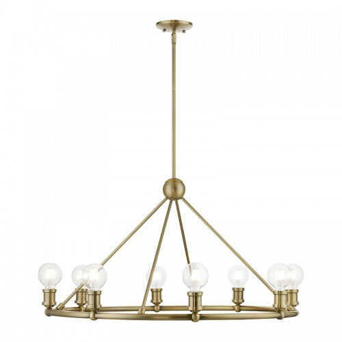 ##Antique Hardware## 8 Light Antique Brass Chandelier