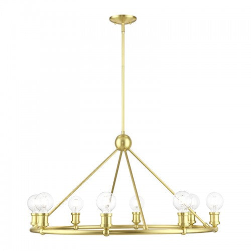 ##Antique Hardware## 8 Light Satin Brass Chandelier