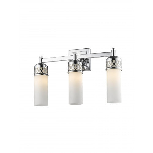 ##Antique Hardware## 3 Light Polished Chrome Bath