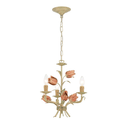 ##Antique Hardware## Southport 3 Light Sage Rose Mini Chandelier