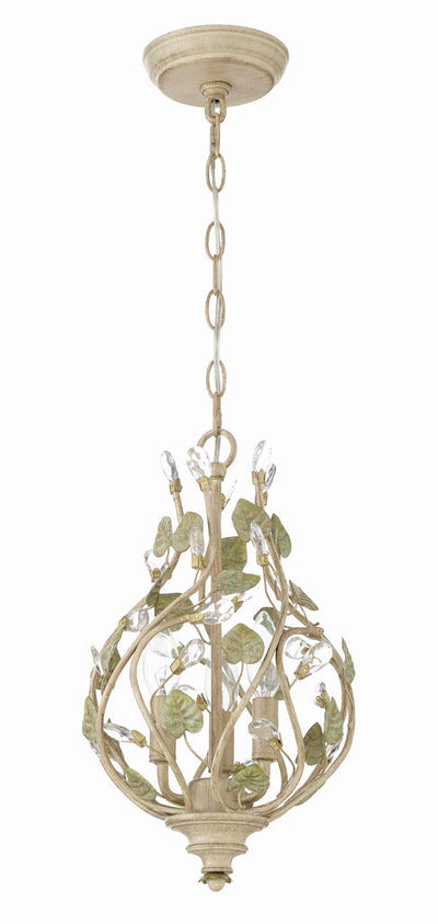 ##Antique Hardware## Josie 3 Light Champagne Green Tea Mini Chandelier