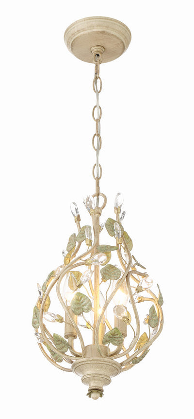 ##Antique Hardware## Josie 3 Light Champagne Green Tea Mini Chandelier