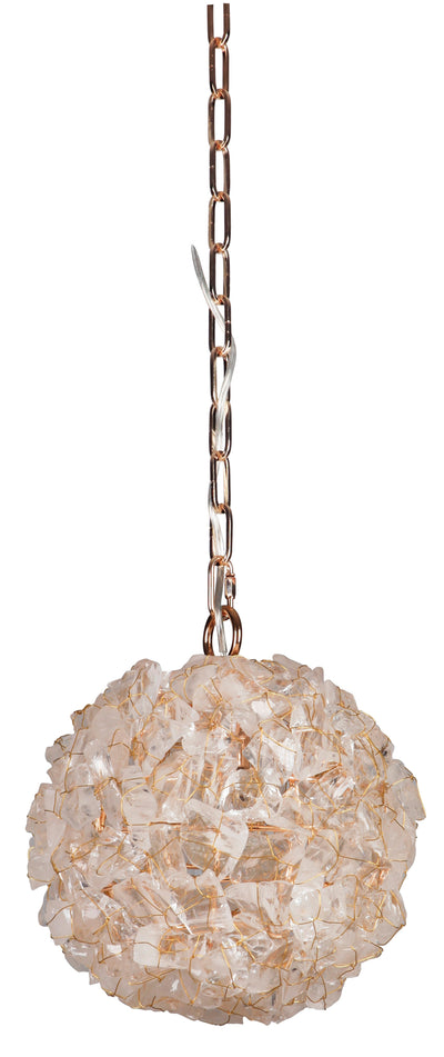 ##Antique Hardware## Roxx 1 Light Medium Pendant in Gilded w/Quartz Crystals