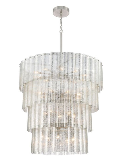 ##Antique Hardware## Museo 28 Light Chandelier in Brushed Polished Nickel