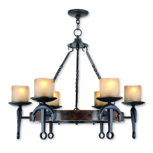 ##Antique Hardware## 6 Light Olde Bronze Chandelier