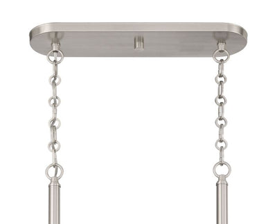 ##Antique Hardware## Museo 7 Light Island in Brushed Polished Nickel