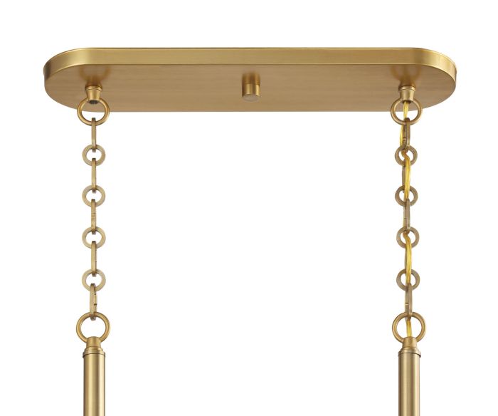 ##Antique Hardware## Museo 7 Light Island in Satin Brass