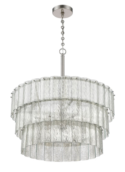 ##Antique Hardware## Museo 12 Light Pendant in Brushed Polished Nickel