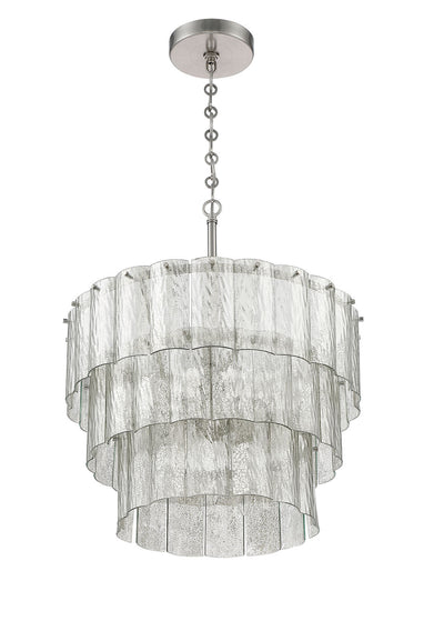 ##Antique Hardware## Museo 9 Light Pendant in Brushed Polished Nickel