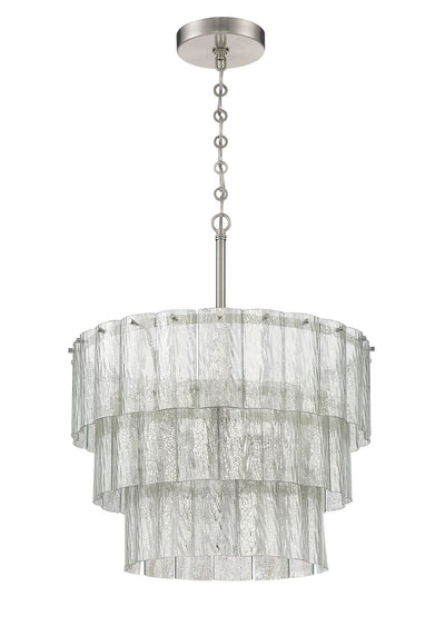 ##Antique Hardware## Museo 9 Light Pendant in Brushed Polished Nickel