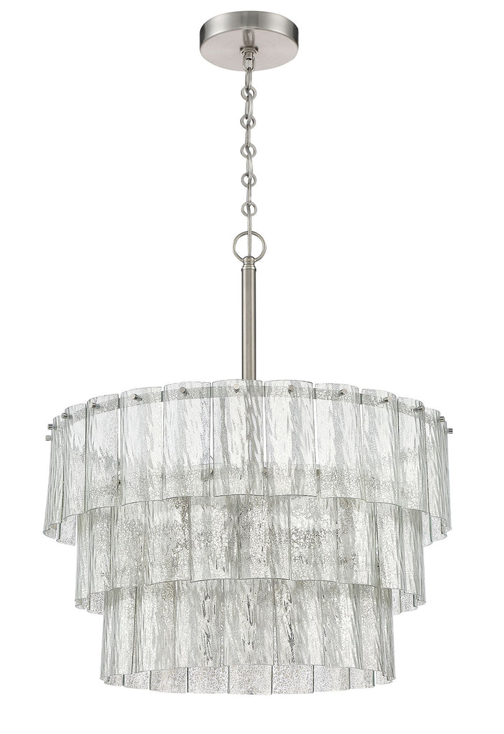 ##Antique Hardware## Museo 9 Light Pendant in Brushed Polished Nickel