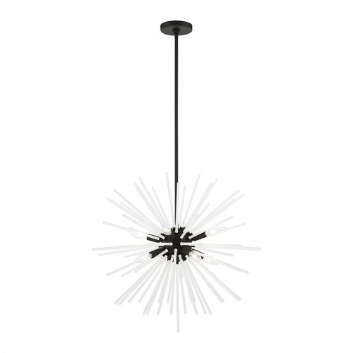 ##Antique Hardware## 8 Light Black Pendant Chandelier