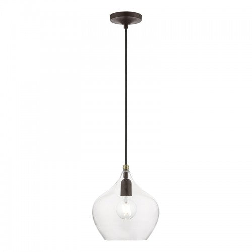 ##Antique Hardware## 1 Light Bronze with Antique Brass Accent Pendant