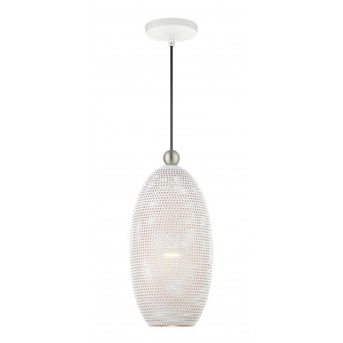 ##Antique Hardware## 1 Light White Pendant