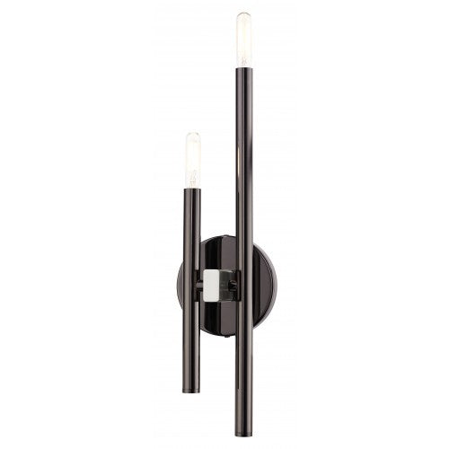 Antique Hardware 2 Light Black Chrome ADA Double Sconce Wall Sconce