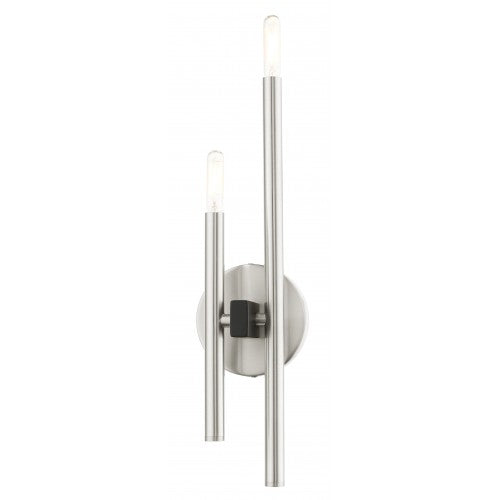 ##Antique Hardware## 2 Light Brushed Nickel ADA Double Sconce