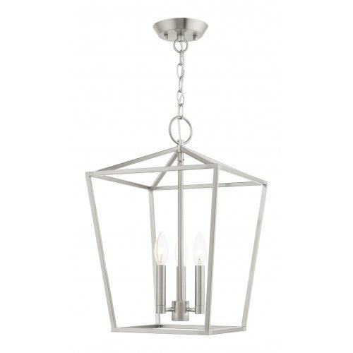 ##Antique Hardware## 3 Light Brushed Nickel Convertible Lantern