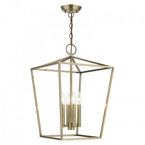 ##Antique Hardware## 4 Light Antique Brass Chandelier