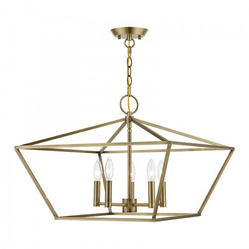 ##Antique Hardware## 5 Light Antique Brass Chandelier