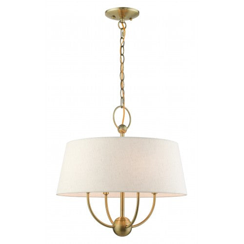 ##Antique Hardware## 4 Light Antique Brass Pendant Chandelier