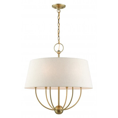 ##Antique Hardware## 6 Light Antique Brass Pendant Chandelier