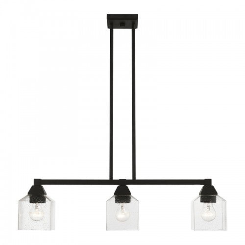 ##Antique Hardware## 3 Light Black Linear Chandelier