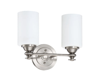 ##Antique Hardware## Dardyn 2 Light Vanity in Brushed Polished Nickel