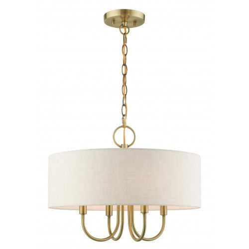 ##Antique Hardware## 4 Light Antique Brass Pendant Chandelier