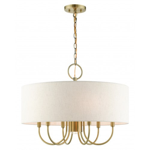 ##Antique Hardware## 7 Light Antique Brass Pendant Chandelier