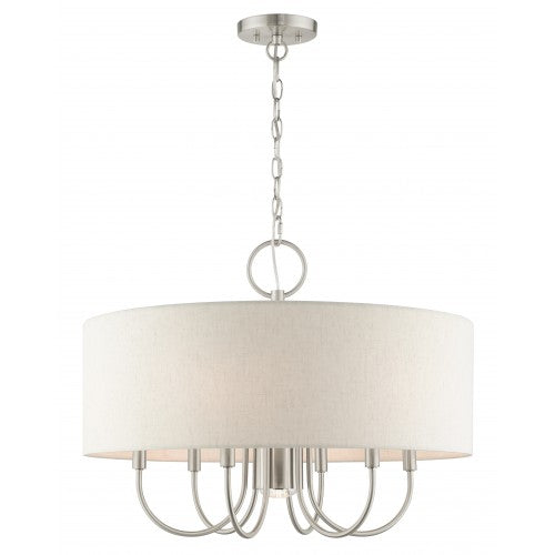 ##Antique Hardware## 7 Light Brushed Nickel Pendant Chandelier