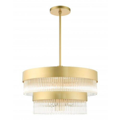 ##Antique Hardware## 6 Light Soft Gold Chandelier