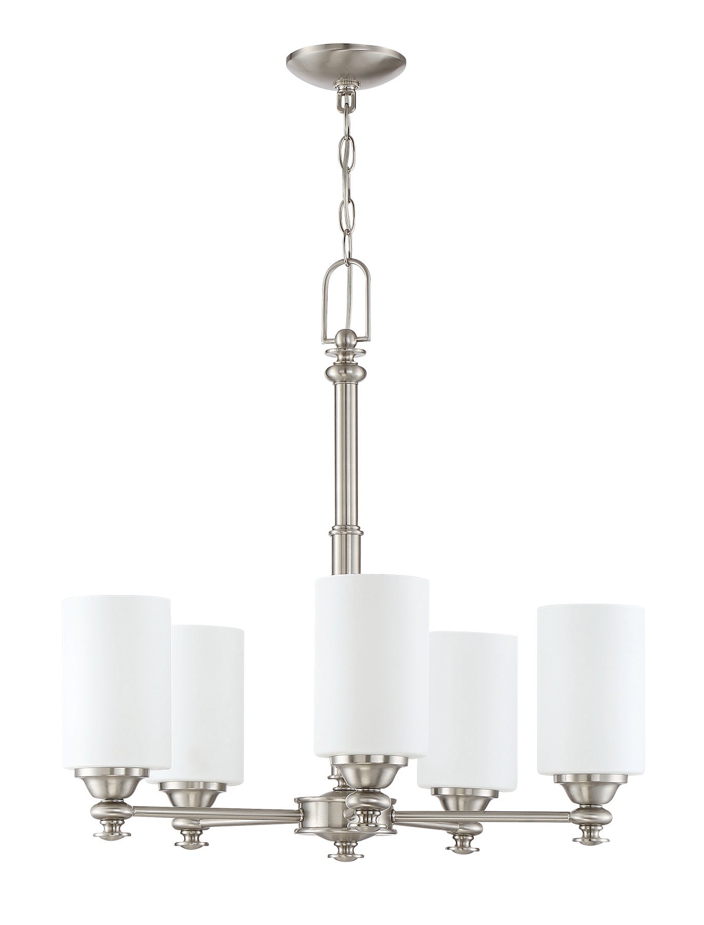 ##Antique Hardware## Dardyn 5 Light Chandelier in Brushed Polished Nickel