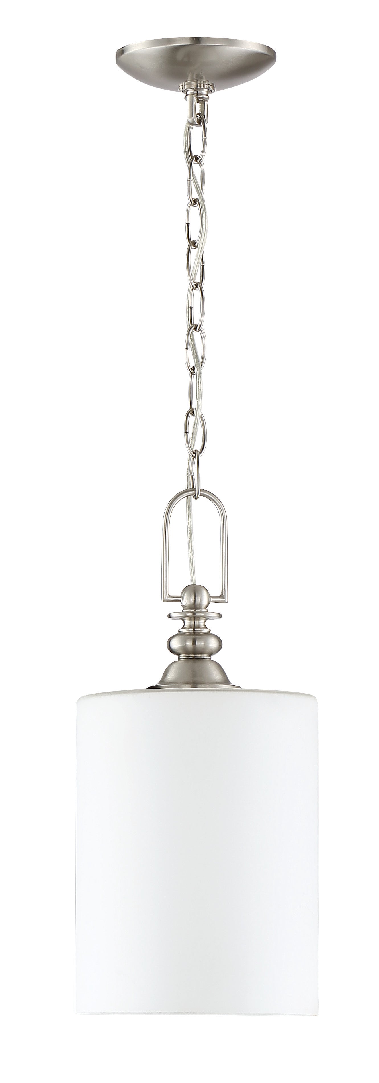 ##Antique Hardware## Dardyn 1 Light Mini Pendant in Brushed Polished Nickel