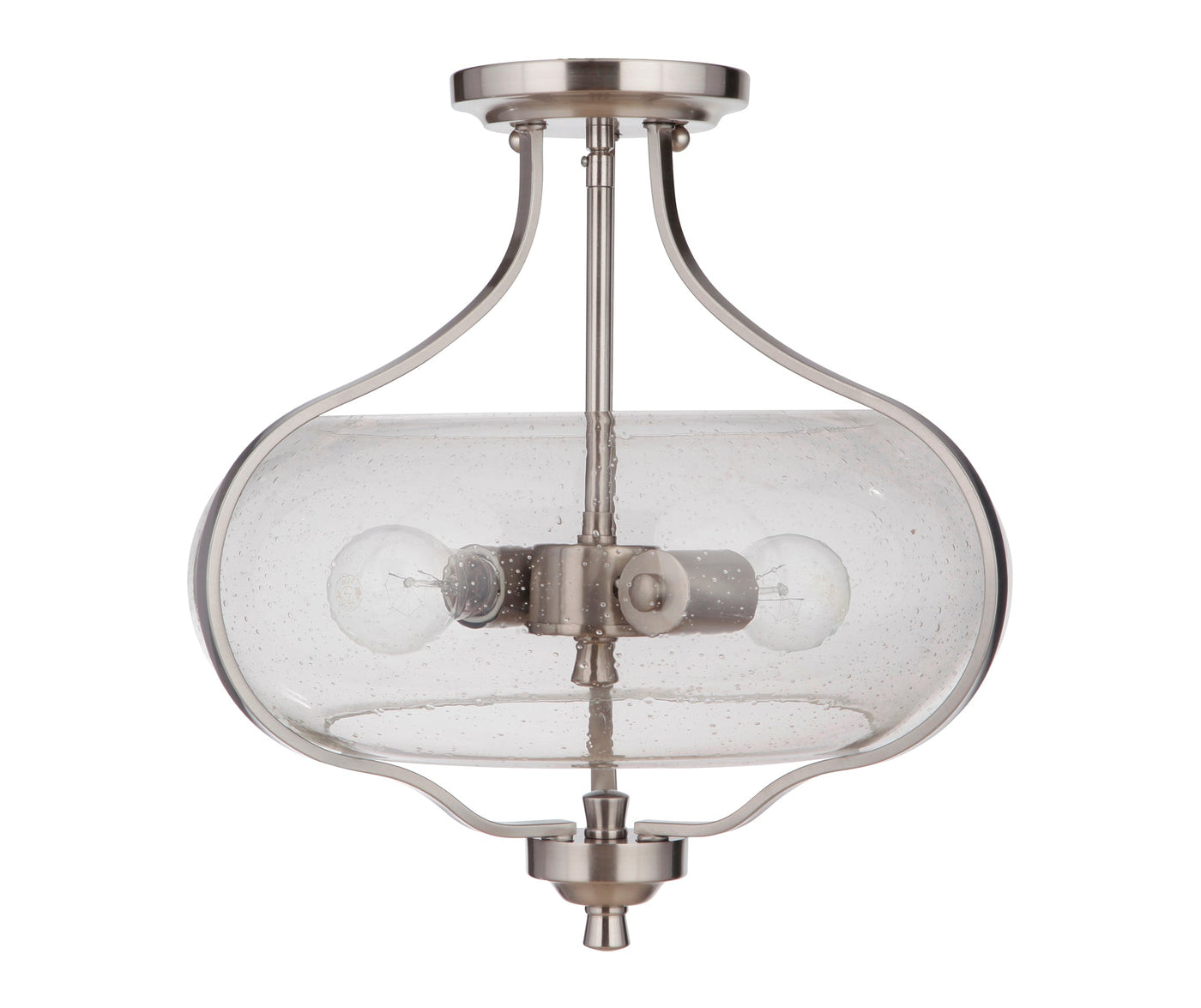 ##Antique Hardware## Serene 2 Light Semi Flush in Brushed Polished Nickel