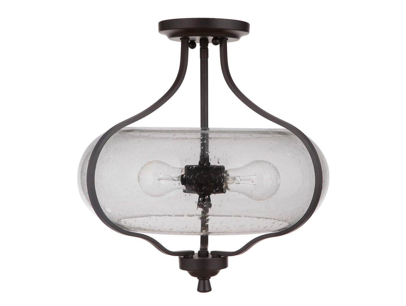 ##Antique Hardware## Serene 2 Light Semi Flush in Espresso