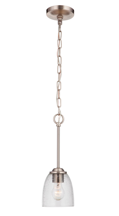 ##Antique Hardware## Serene 1 Light Mini Pendant in Brushed Polished Nickel