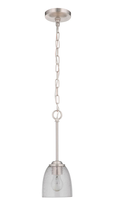 ##Antique Hardware## Serene 1 Light Mini Pendant in Brushed Polished Nickel