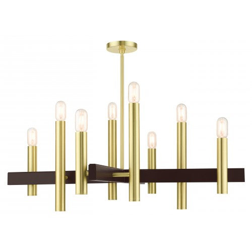 ##Antique Hardware## 8 Light Satin Brass Chandelier