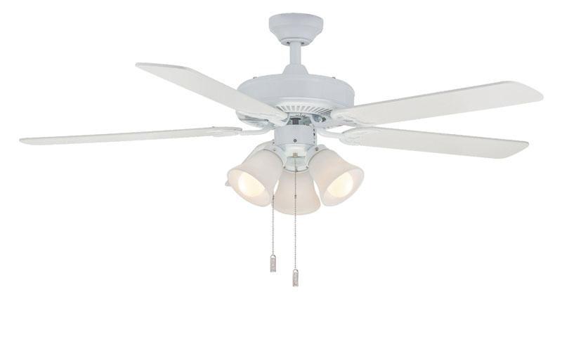 ##Antique Hardware## Dalton White 52" 3-Light Uni Pack