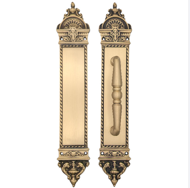 16 1/4 Inch L'Enfant Style Door Pull & Push Plate Set (Several Finishes Available)
