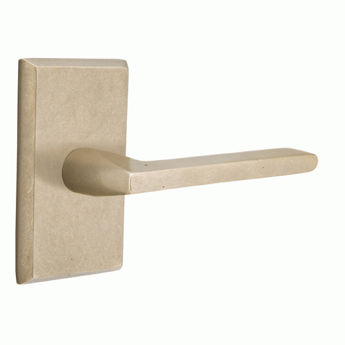 Antique Hardware Emtek Solid Brass Sandcast Lariat Lever With Modern Rectangular Rosette EMTEK LEVER DOOR KNOB