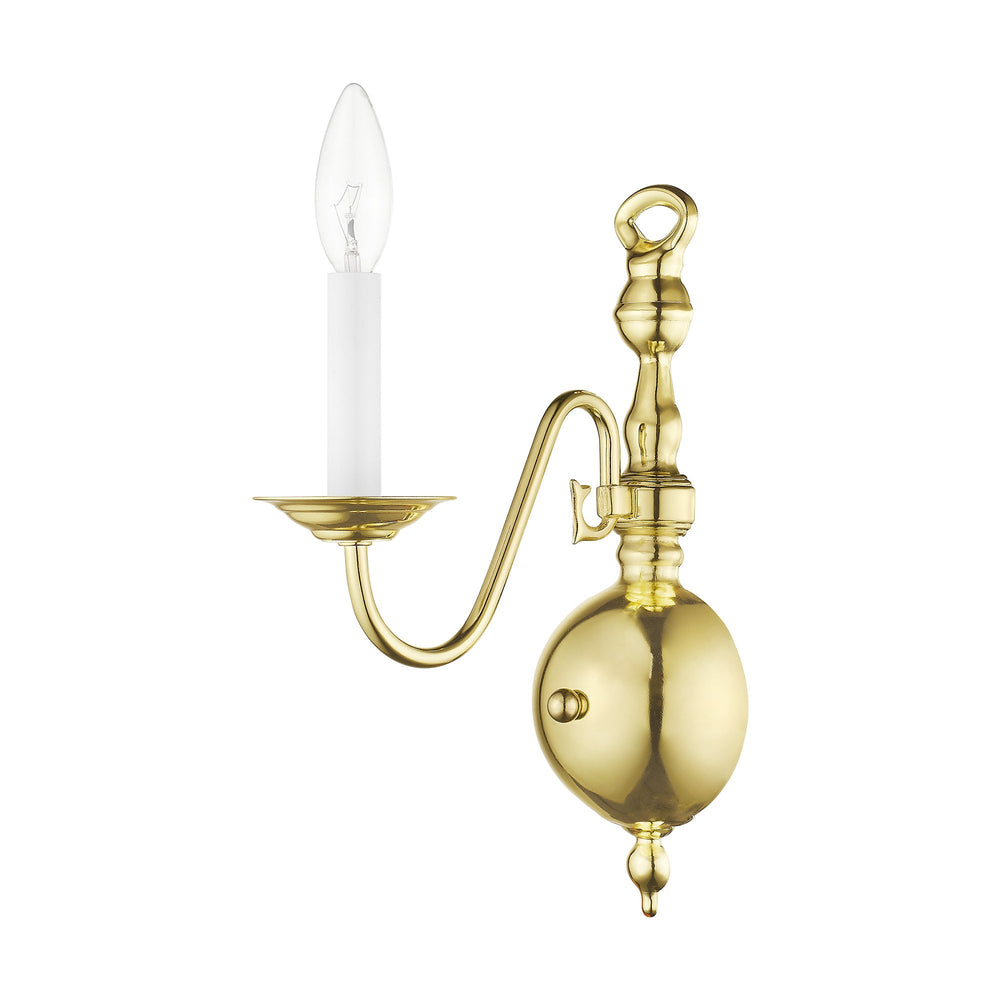 ##Antique Hardware## 1 Light Polished Brass Wall Sconce