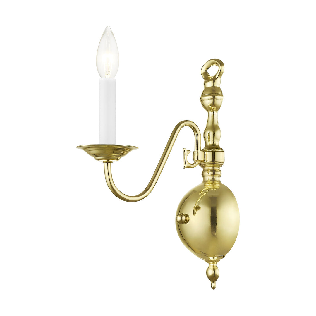 ##Antique Hardware## 1 Light Polished Brass Wall Sconce