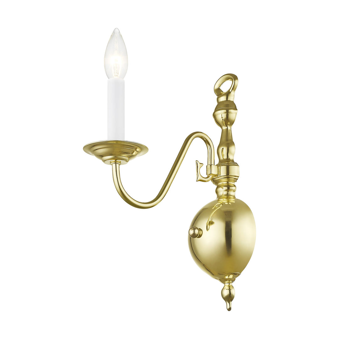 ##Antique Hardware## 1 Light Polished Brass Wall Sconce