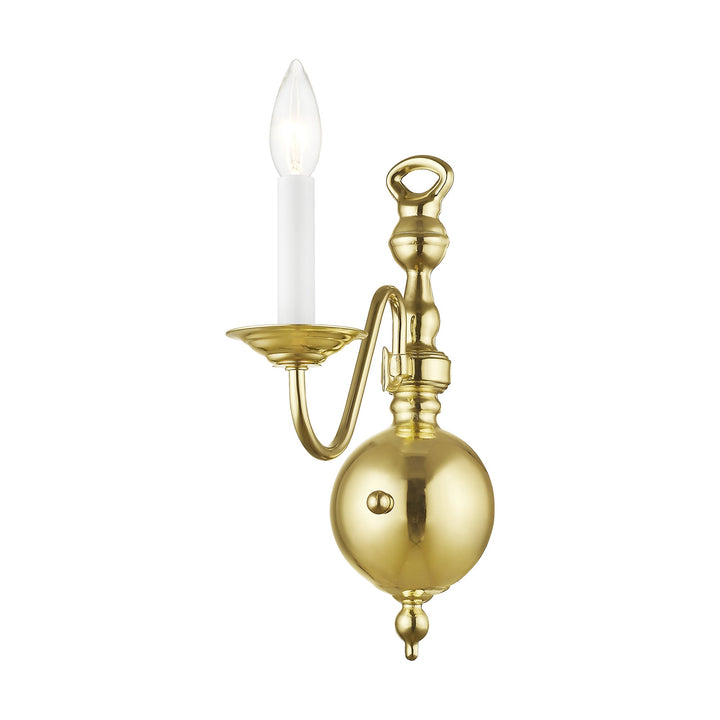 ##Antique Hardware## 1 Light Polished Brass Wall Sconce