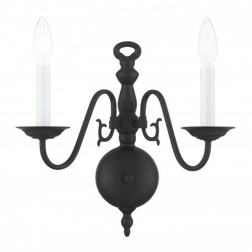 ##Antique Hardware## 2 Light Black Wall Sconce